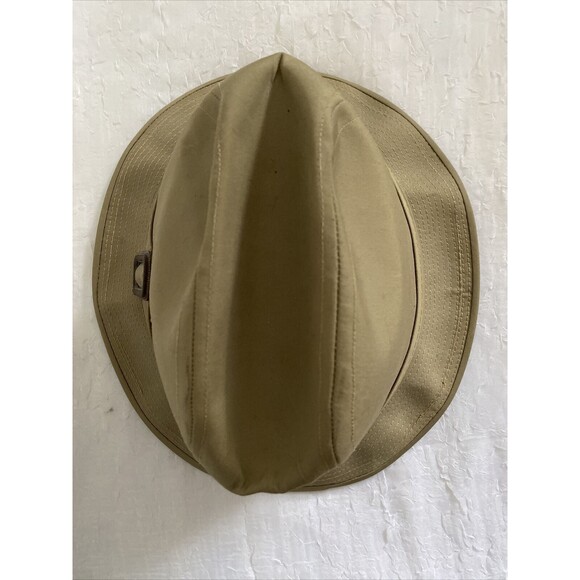Vtg Stetson Fedora 1960s-Era Khaki Water Resistant Canvas Dick Tracy Hat 7 1/8 - Picture 6 of 11